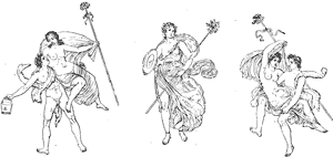 Faun and Bacchante. Thyrsus-Bearer. Bacchante and Faun.