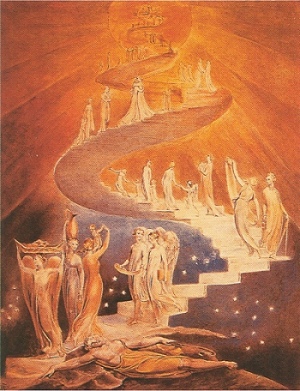 William Blake, Jacob's Ladder, (ca. 1800) [Public Domain Image]