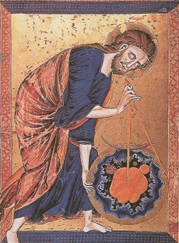 God Measuring the World With Compass, Bible Moralise&eacute; (circa 1250) [Public Domain Image]