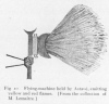 Fig. 10. Flying-machine held by Astan&eacute;, emitting yellow and red flames. [From the collection of M. Lema&icirc;tre.]